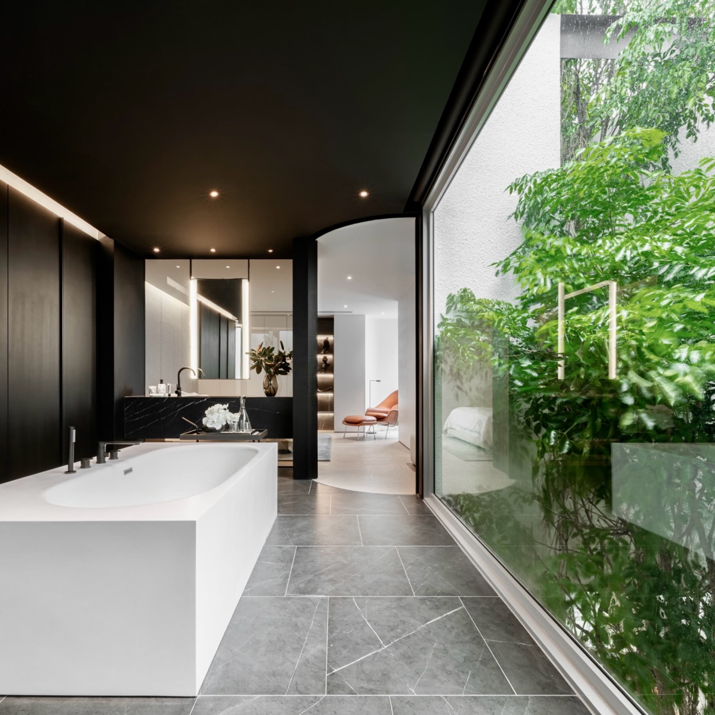 Bathroom and material detail at ARQ10 L-House
